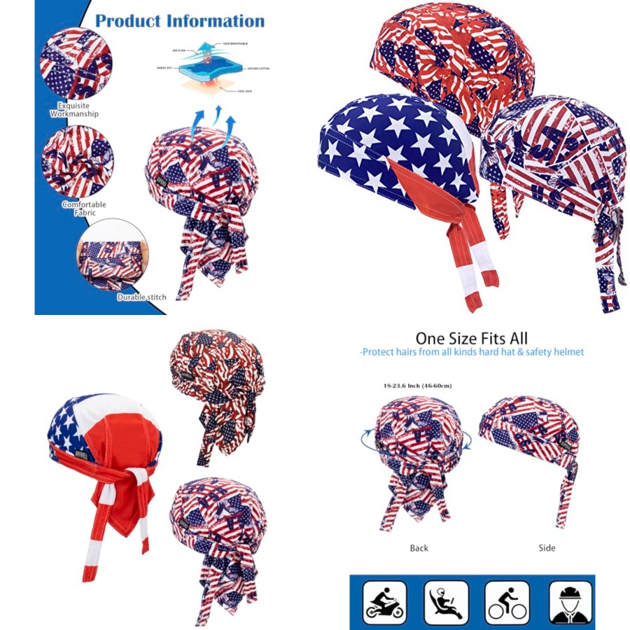 Bandana Doo Rag - Cooling Do Rags Sweat Wicking Skull