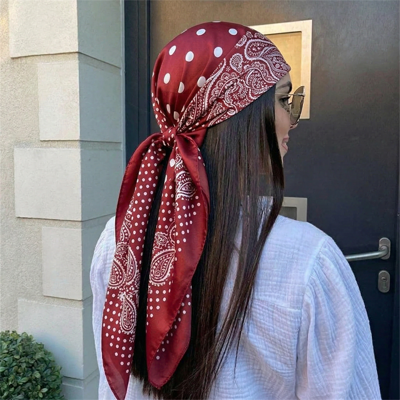 Silk Neck Scarf - 90cm Luxury Brand 2026 Dot Print