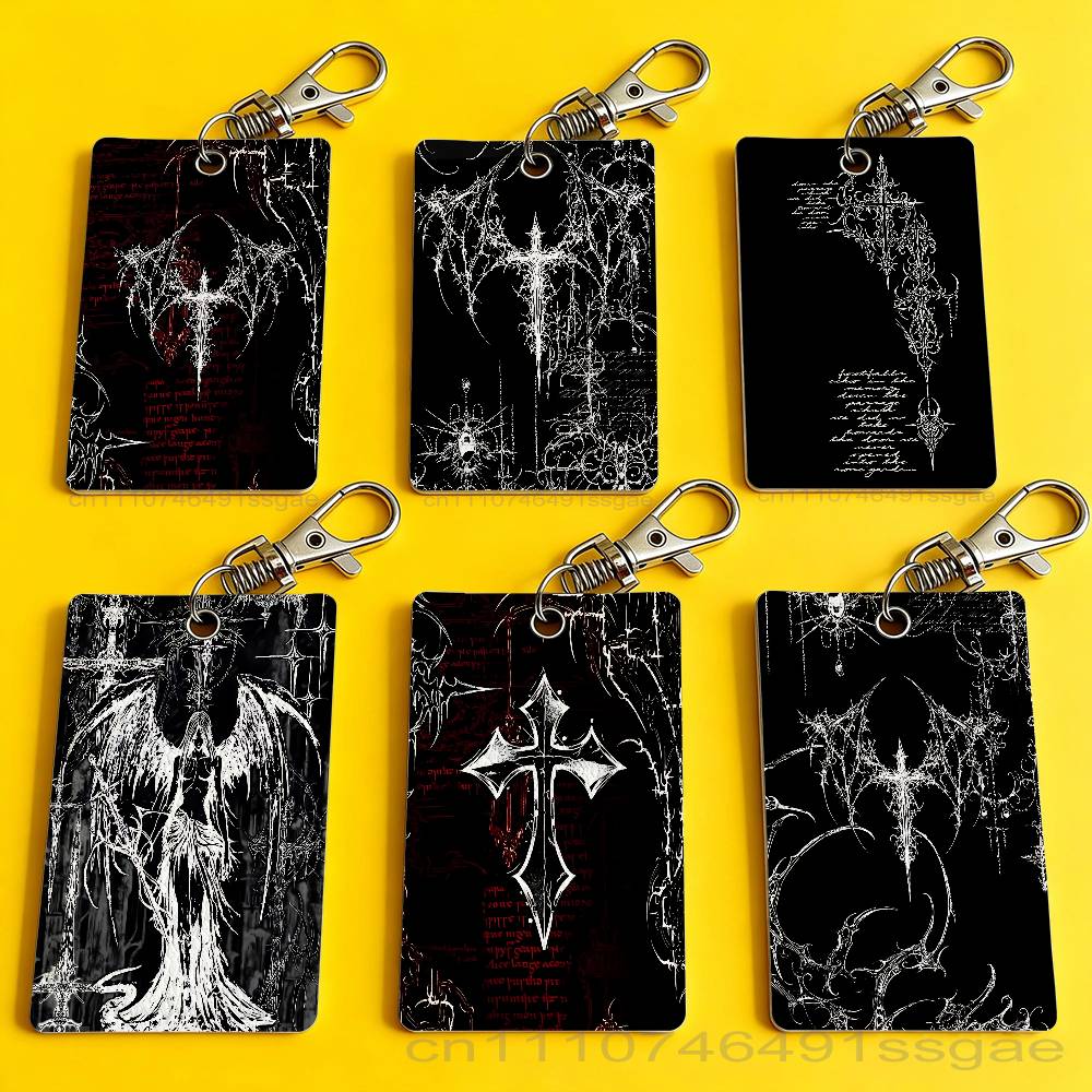 Lanyard Badge Holder - Gothic Cyber Sigil Cross Card Holder