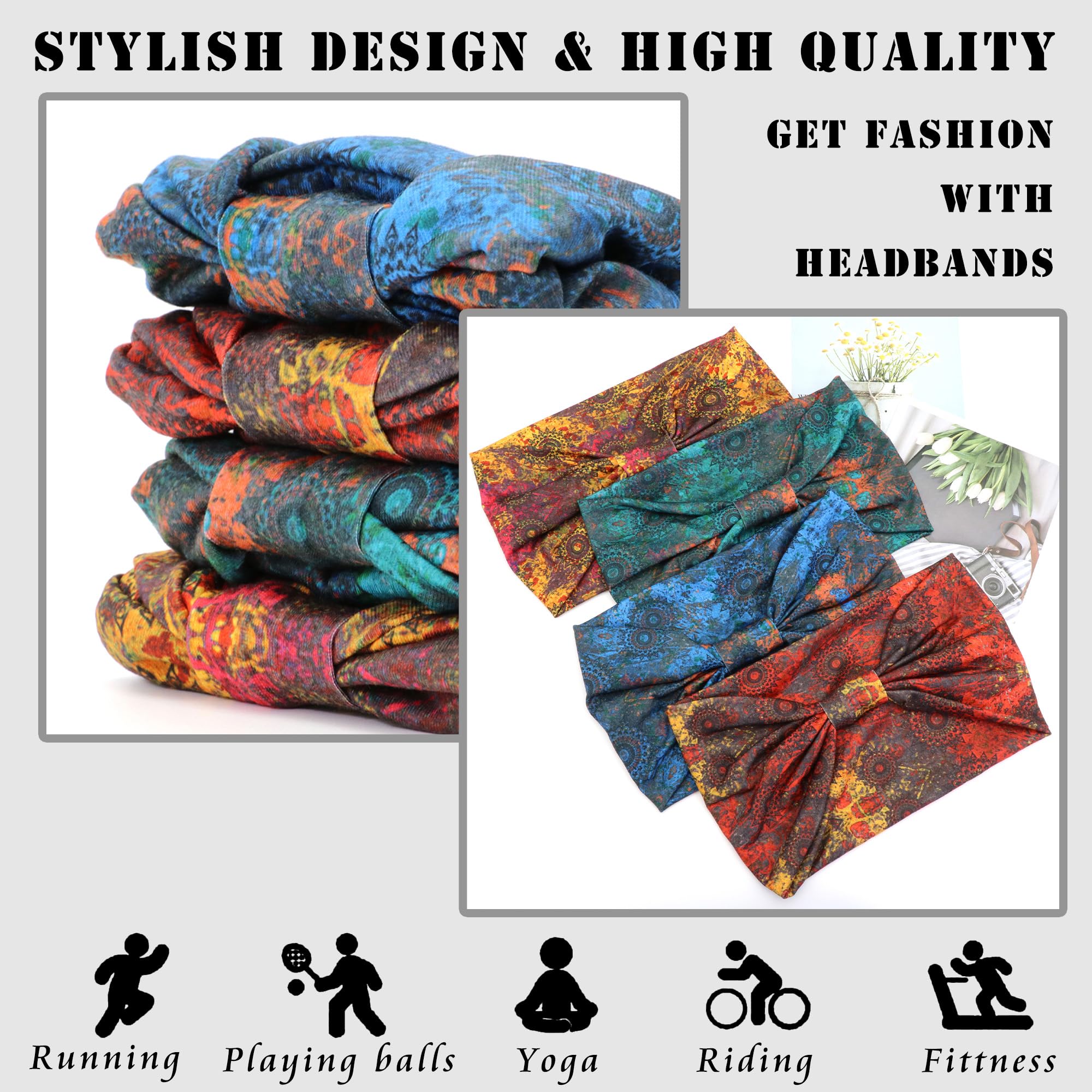 Boho Headbands for Women Knott - Bandana Cotton のレビューと価格