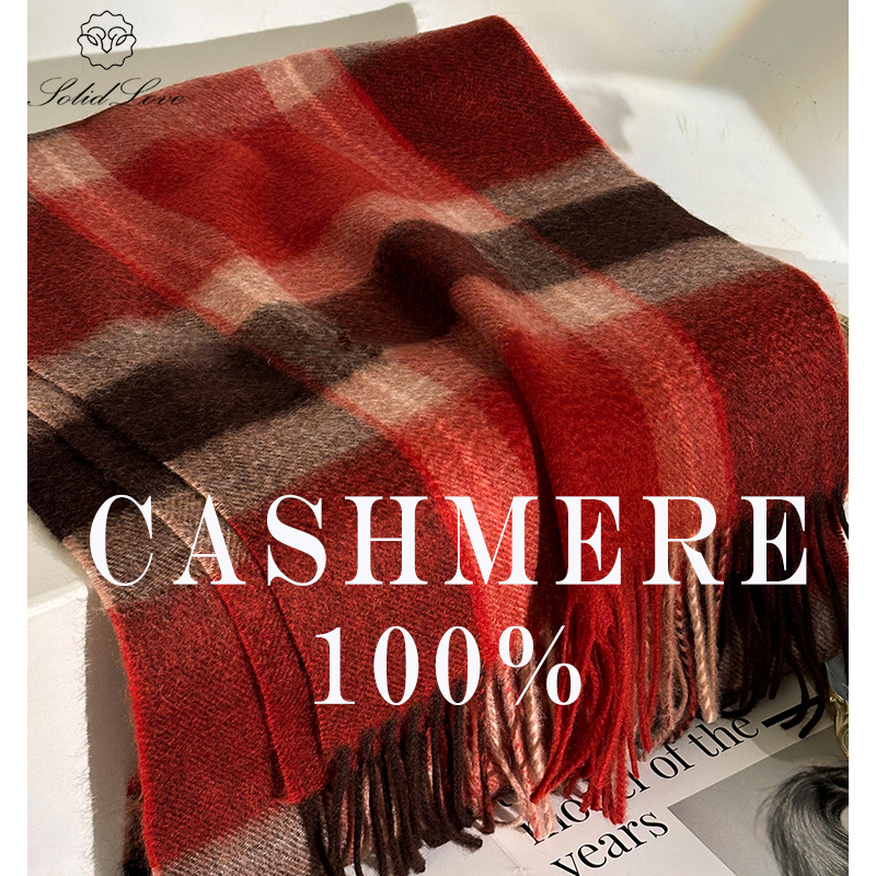 100% Cashmere Scarf   Plaid  W - Muffler Men Wool のレビューと価格