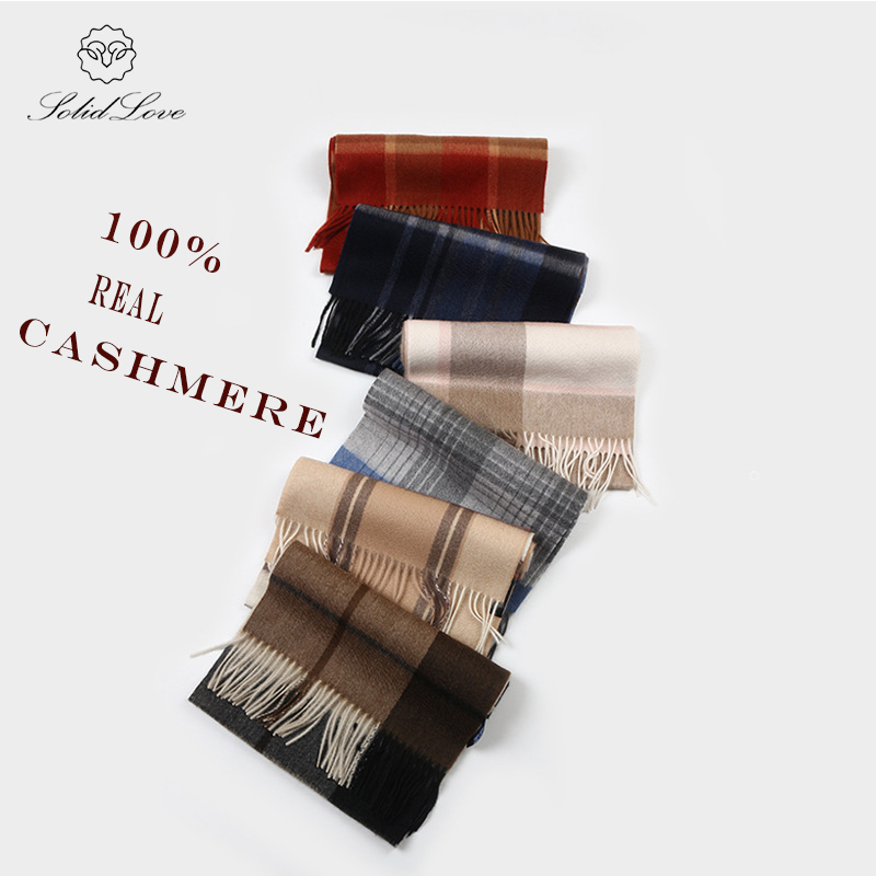 100% Cashmere Scarf   Plaid  W - Muffler Men Wool のレビューと価格