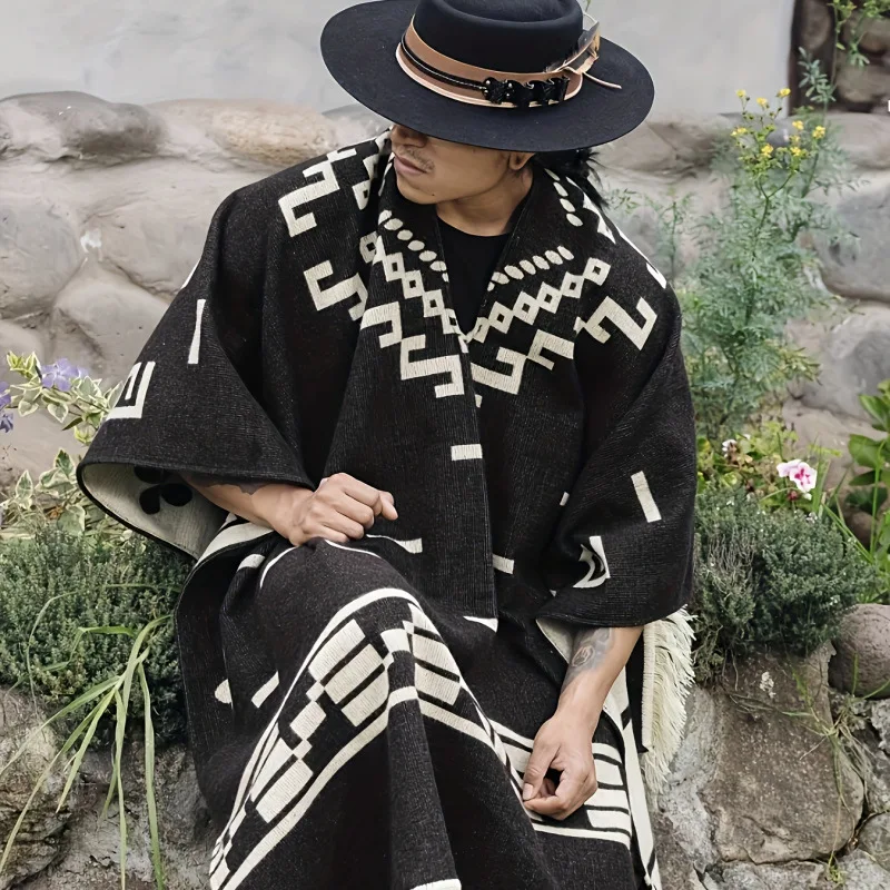 Men's Cape Fashionable Knitted - Muffler Men Wool のレビューと価格