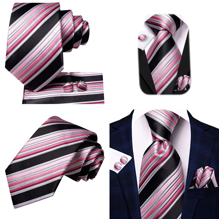 Men Ties Sets Silk Stripe Pais - Silk Tie Striped のレビューと価格