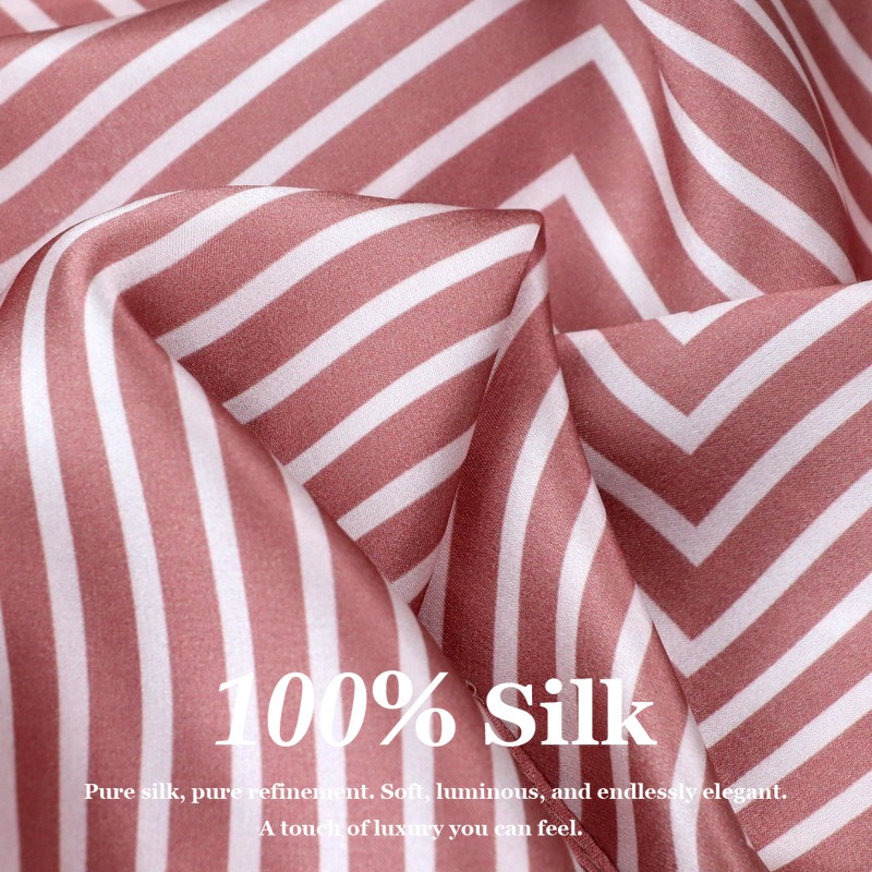 100% Pure Silk Scarf Women Hij - Silk Tie Striped のレビューと価格