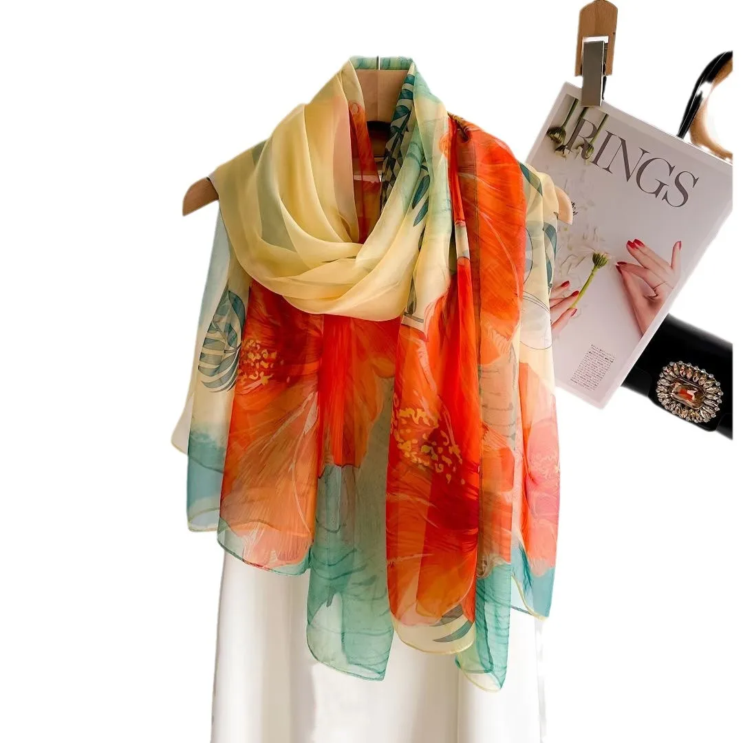 Silk Scarf Fashion Design Neck - Pashmina Wrap Large のレビューと価格