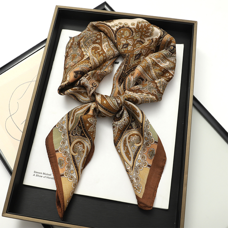 Bohemian Style Print Luxury Br - Scarf Silk Square のレビューと価格