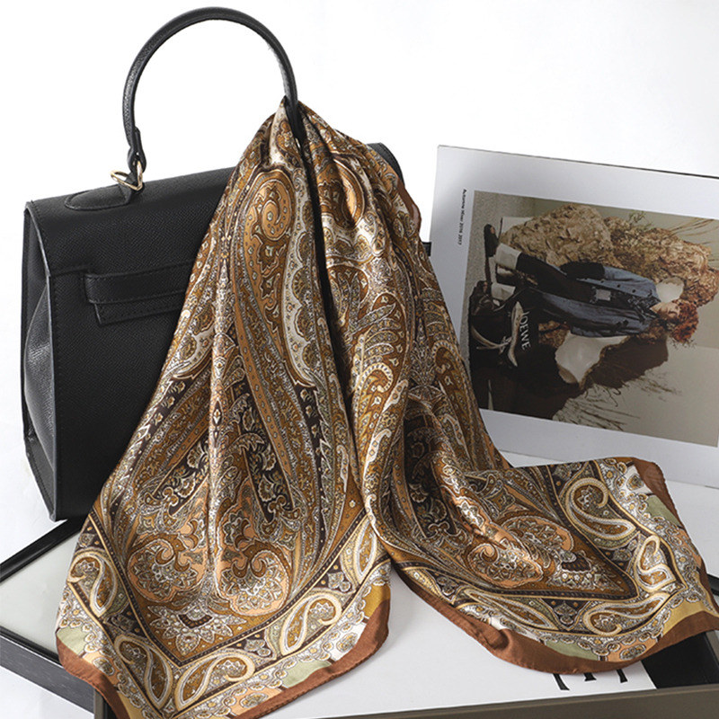 Bohemian Style Print Luxury Br - Scarf Silk Square のレビューと価格