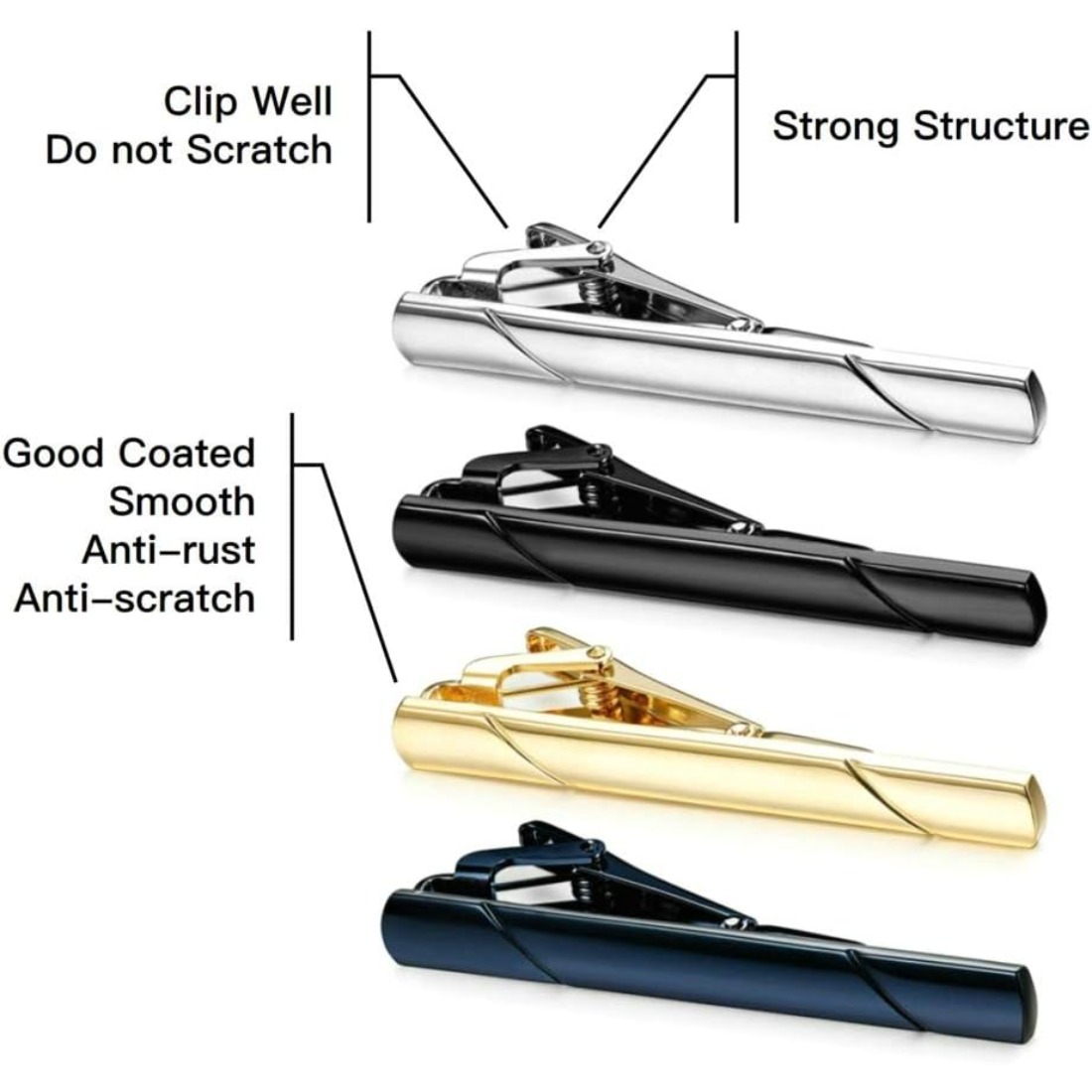 This men's polished metal tie  - Tie Bar Set Gift のレビューと価格