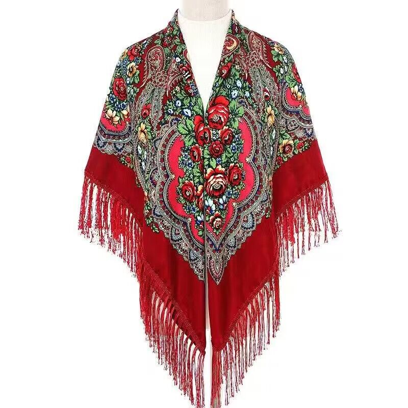 130*130cm Ethnic Printed Squar - Woven Scarf Blanket のレビューと価格