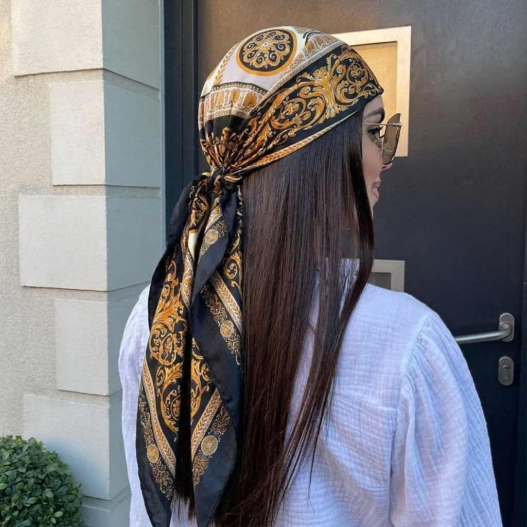 Silk Shawl Satin Square Scarf  - Scarf Silk Square のレビューと価格
