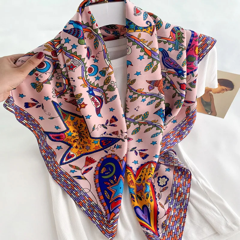 2024 90*90cm Square Scarf Twil - Bandana Cotton のレビューと価格