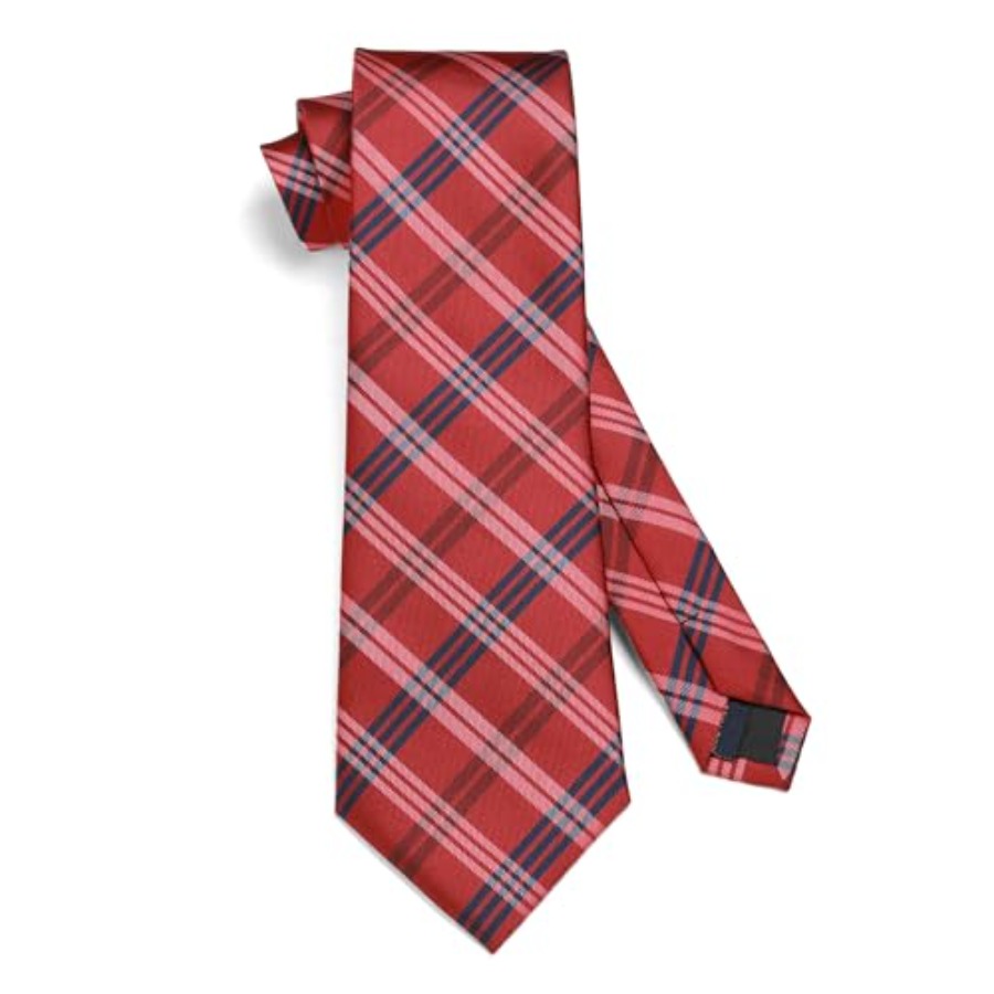 Mens Ties Set Stripe Plaid Tie - Pocket Square Set のレビューと価格