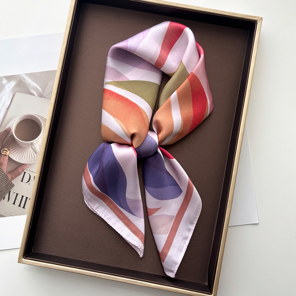Design Print Women Silk Imitat - Scarf Silk Square のレビューと価格