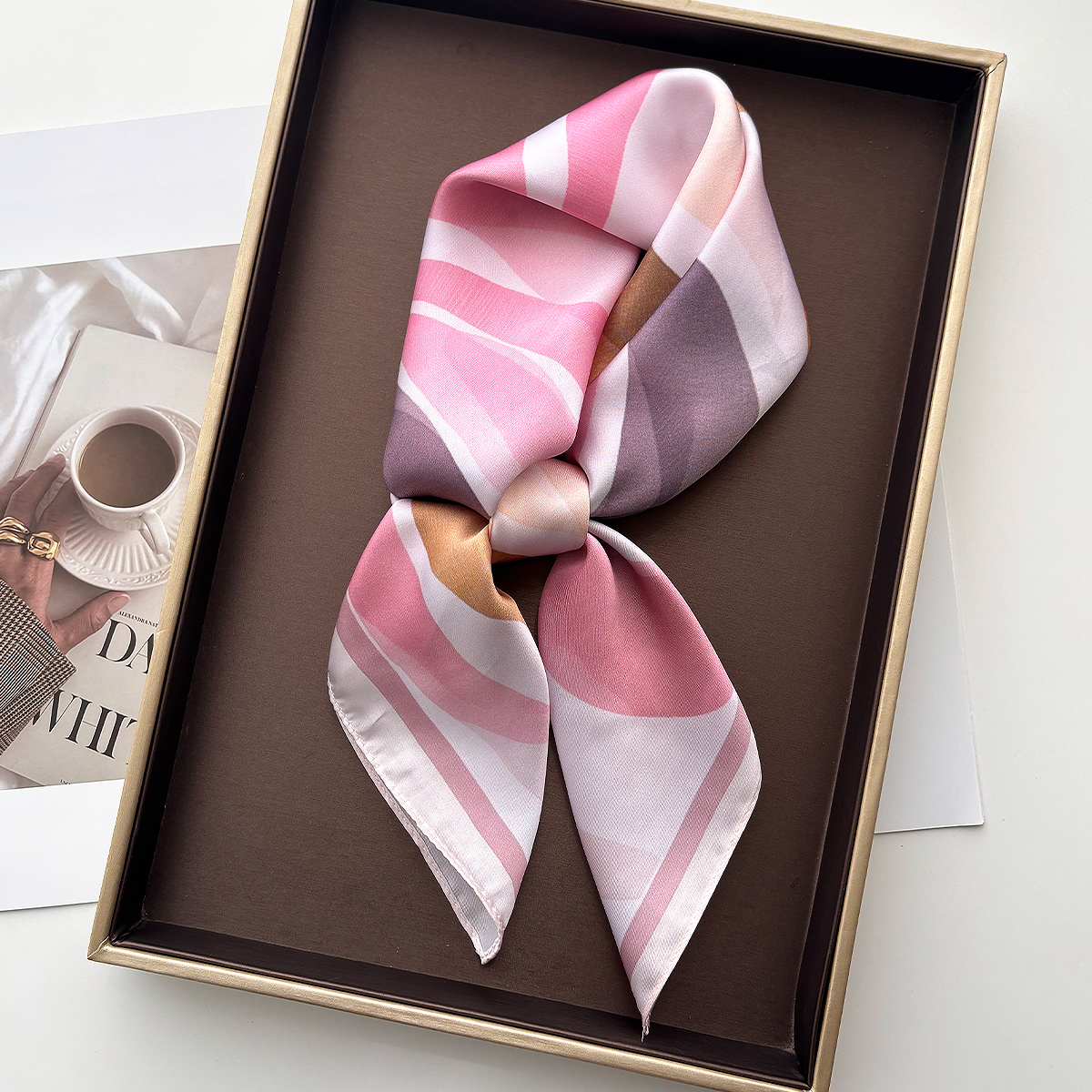 Design Print Women Silk Imitat - Scarf Silk Square のレビューと価格