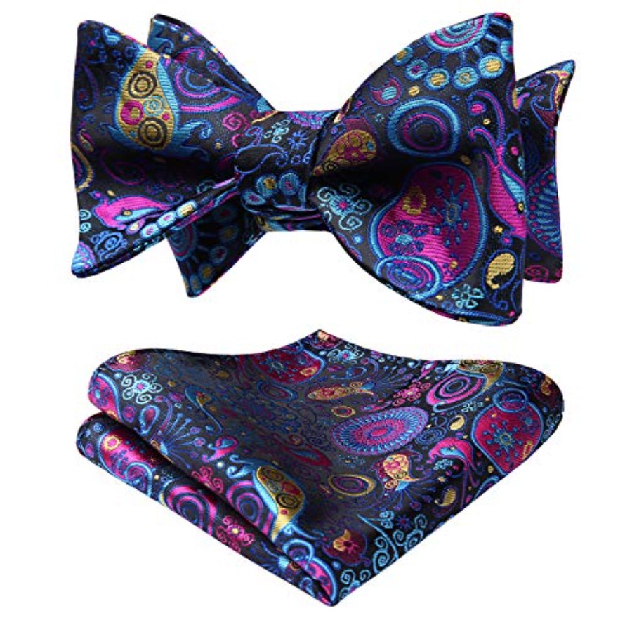Bow Ties for Men Floral Bowtie - Pocket Square Set のレビューと価格