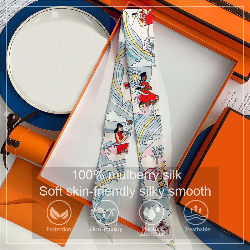Women 100% Mulberry Silk Scarf - Ascot Neck Scarf のレビューと価格