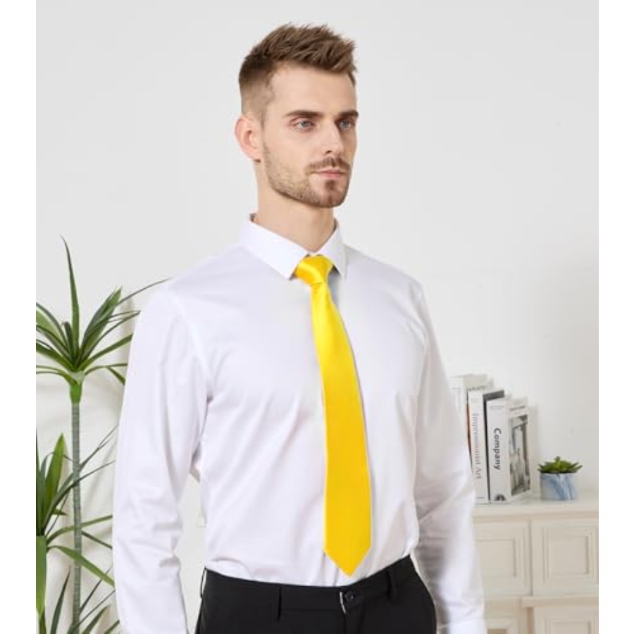 Men's Tie Set Solid Pure Color - Pocket Square Set のレビューと価格