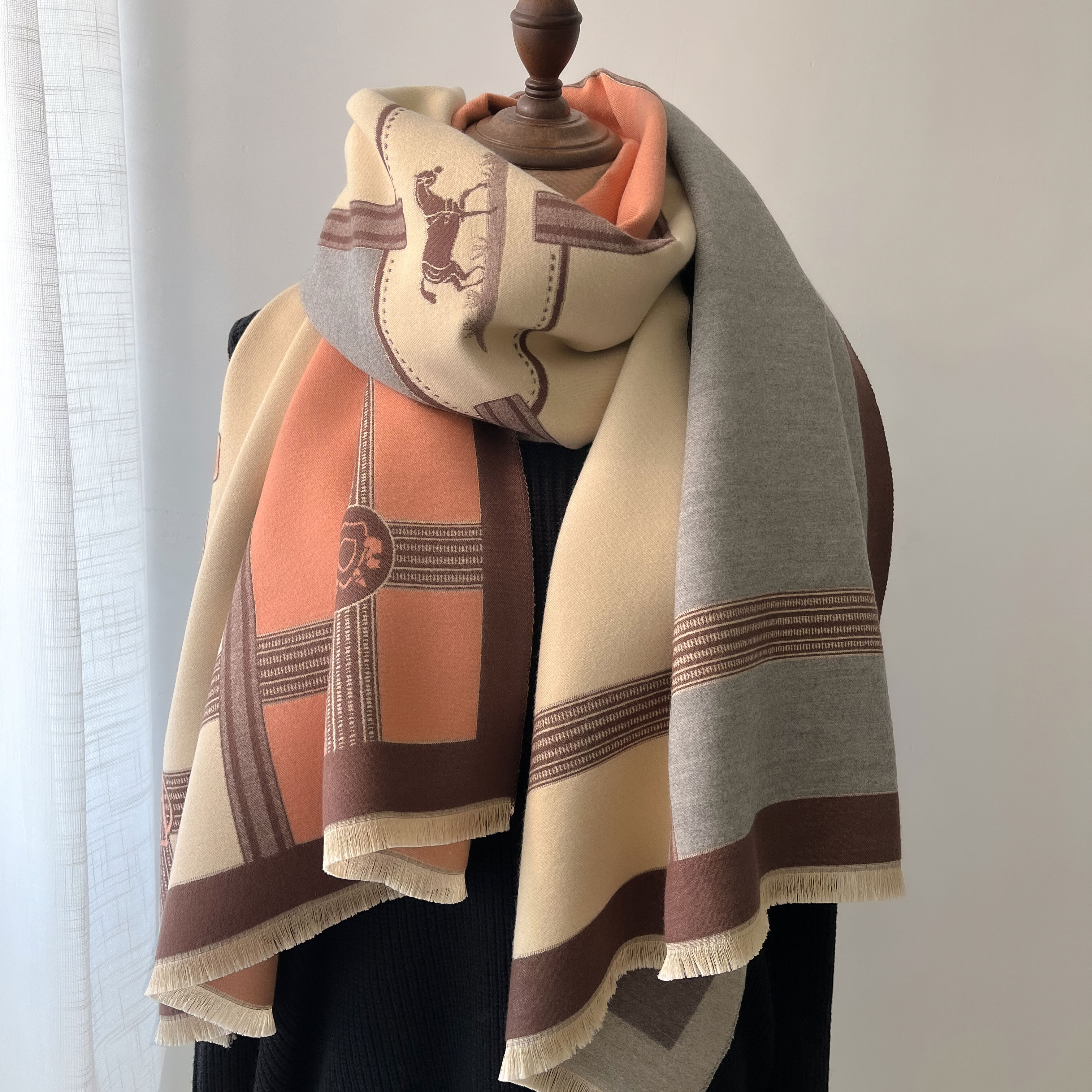 Winter Cashmere Scarf Women Lu - Woven Scarf Blanket のレビューと価格