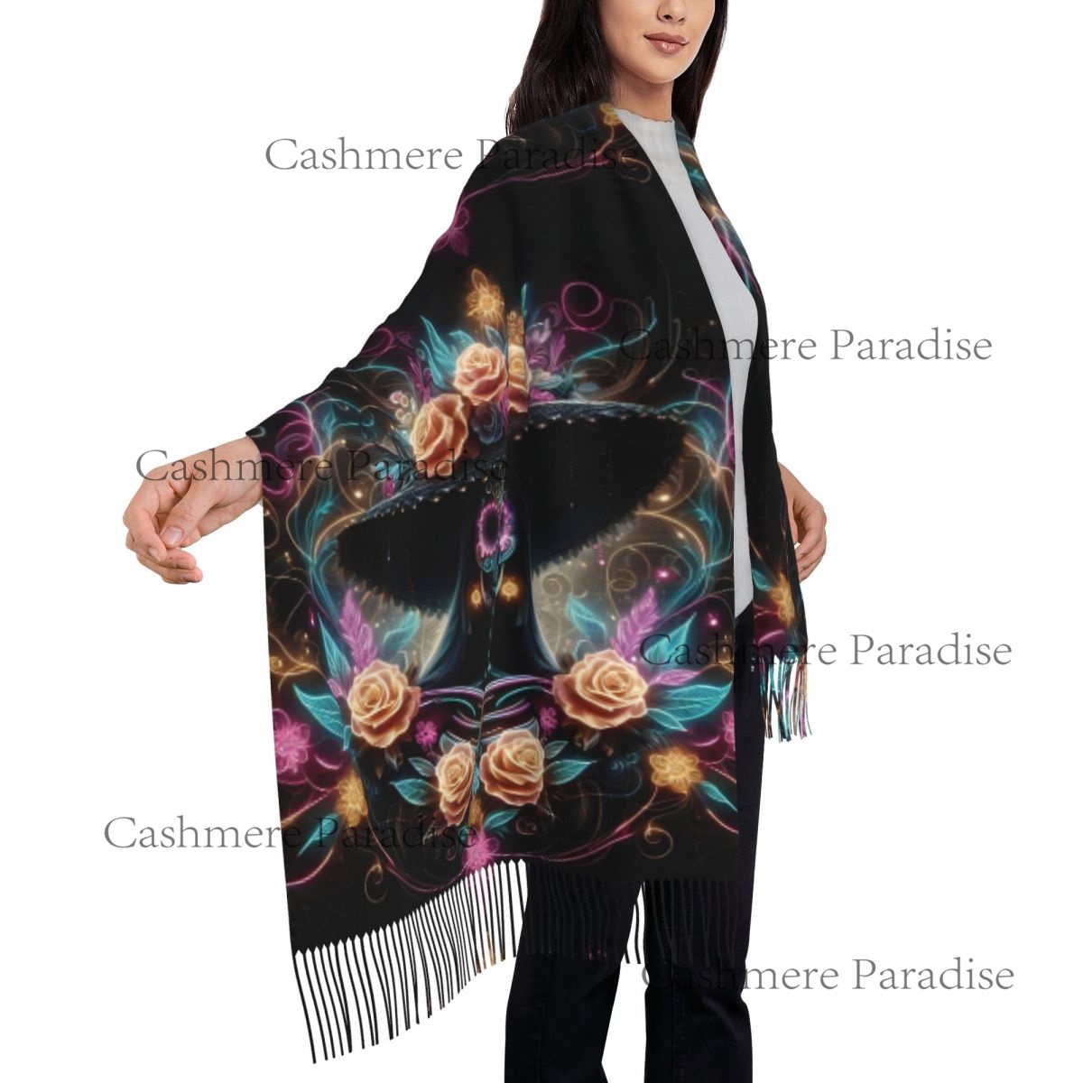 Mexico Skull Woman Vintage Sty - Pashmina Wrap Large のレビューと価格