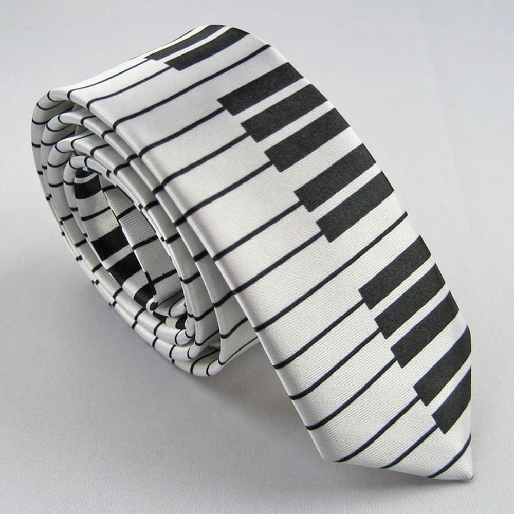 Skinny Piano Black & White Men - Skinny Tie Men のレビューと価格