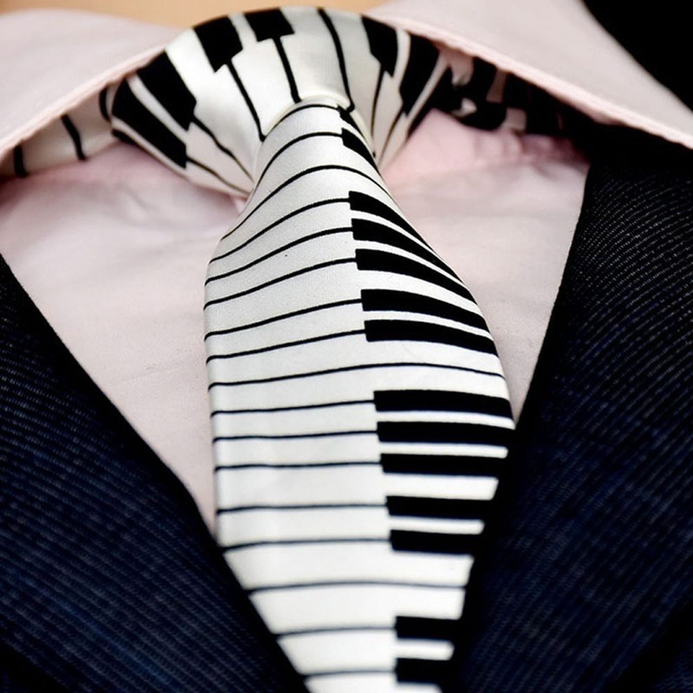 Skinny Piano Black & White Men - Skinny Tie Men のレビューと価格