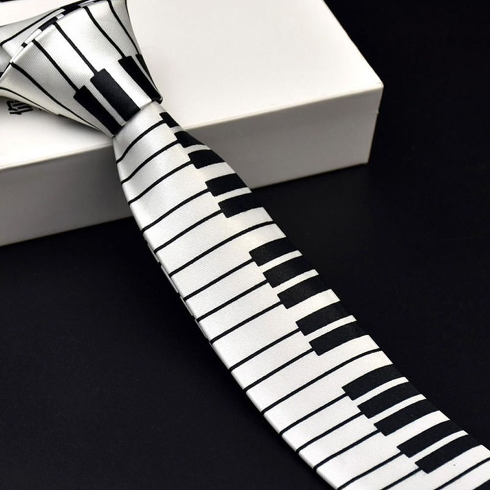Skinny Piano Black & White Men - Skinny Tie Men のレビューと価格