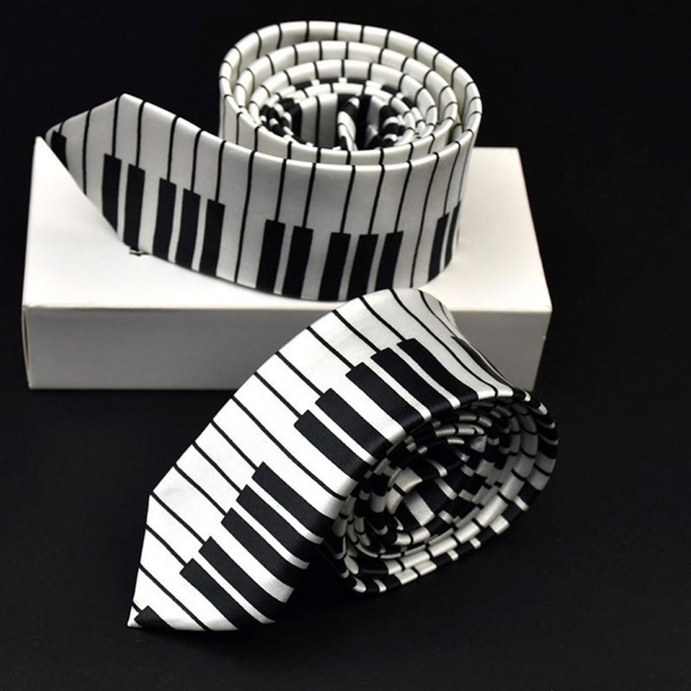 Skinny Piano Black & White Men - Skinny Tie Men のレビューと価格