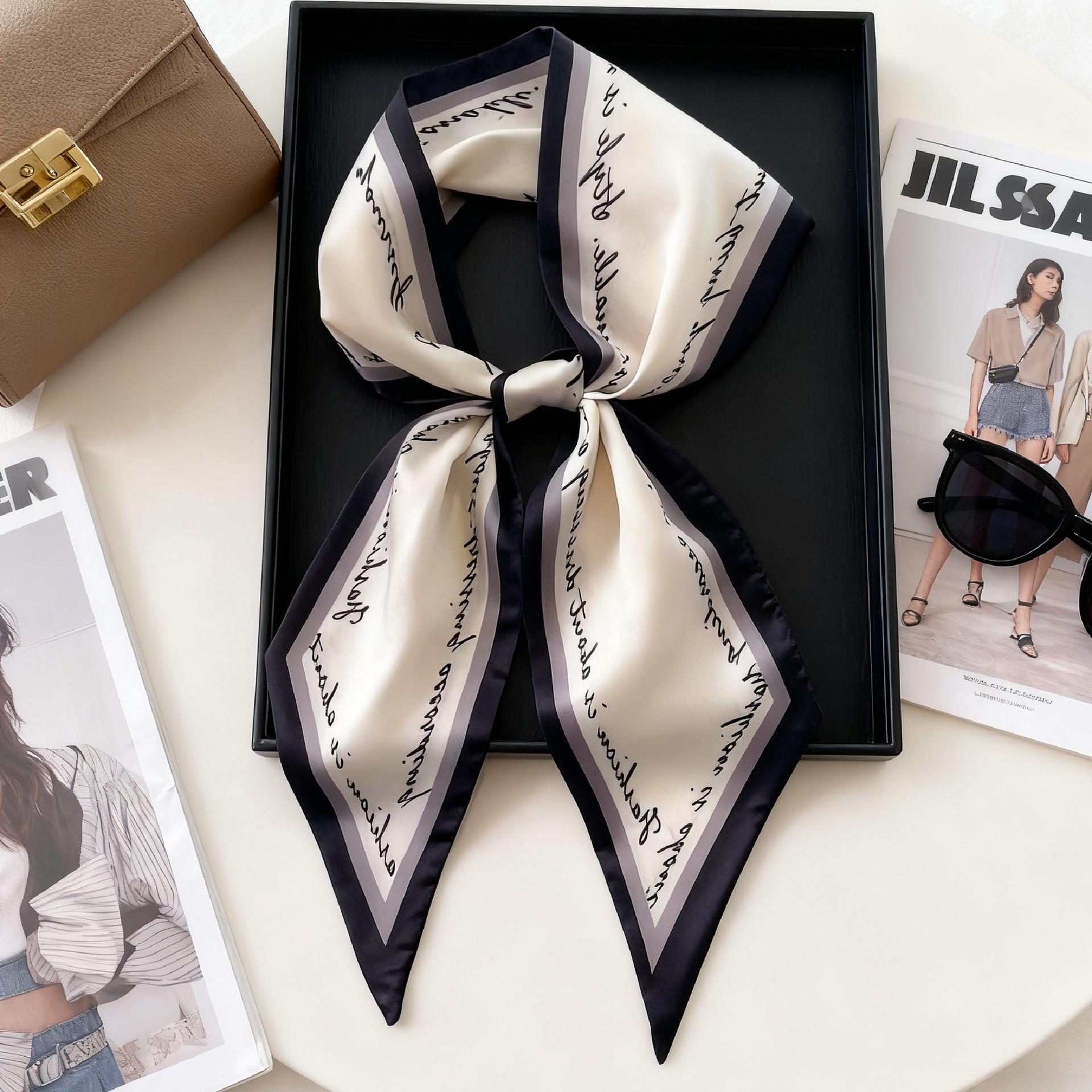 Luxury Long Neckerchief Skinny - Ascot Neck Scarf のレビューと価格