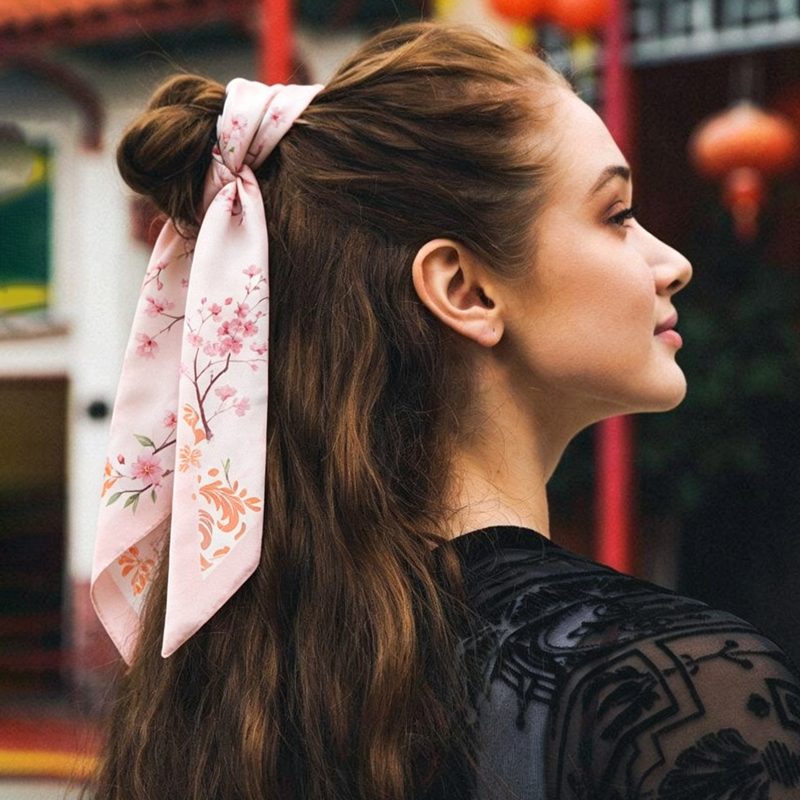 Fashion Women Silk Satin Skinn - Ascot Neck Scarf のレビューと価格