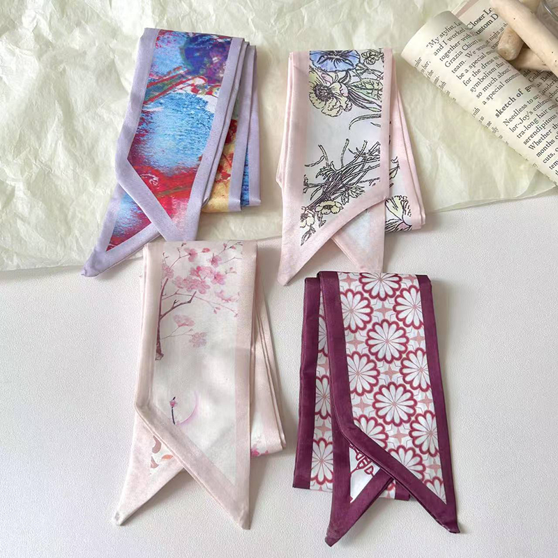 Fashion Women Silk Satin Skinn - Ascot Neck Scarf のレビューと価格