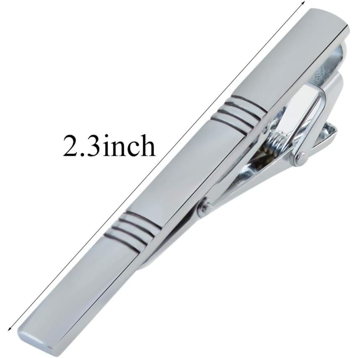 Set of 4 Silver Metal Necktie  - Tie Clip Silver のレビューと価格