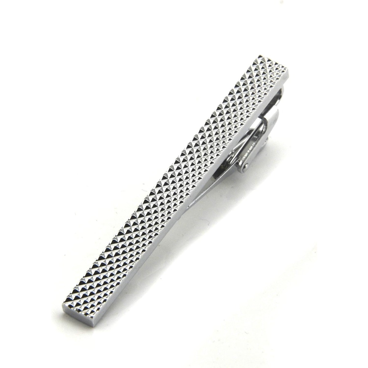 Set of 4 Silver Metal Necktie  - Tie Clip Silver のレビューと価格