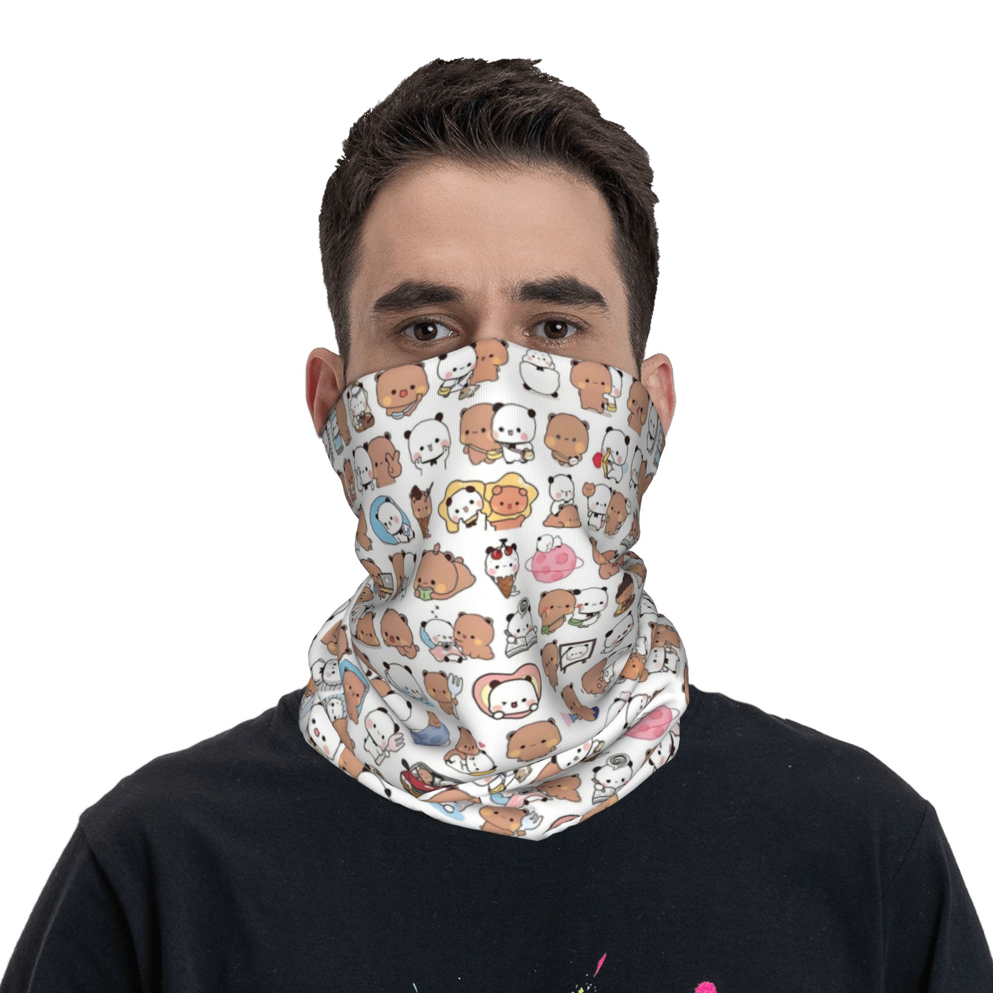Custom Bear Cartoon Peach And  - Neck Warmer Tube のレビューと価格