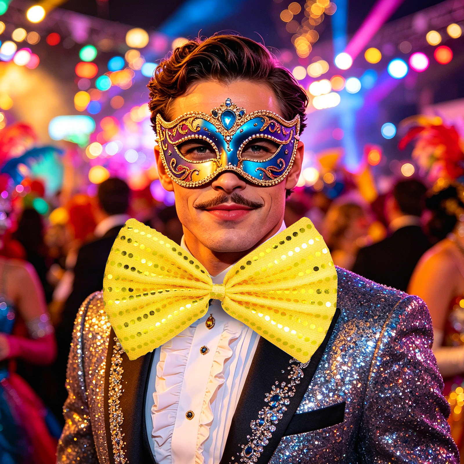 2Pcs Large Gold Sequin Bow Tie - Bow Tie Pre Tied のレビューと価格