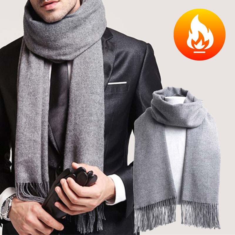 Autumn And Winter Solid Color  - Muffler Men Wool のレビューと価格
