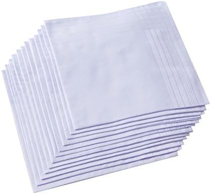 Men's Pure White 100% Cotton H - Handkerchief Cotton Men のレビューと価格