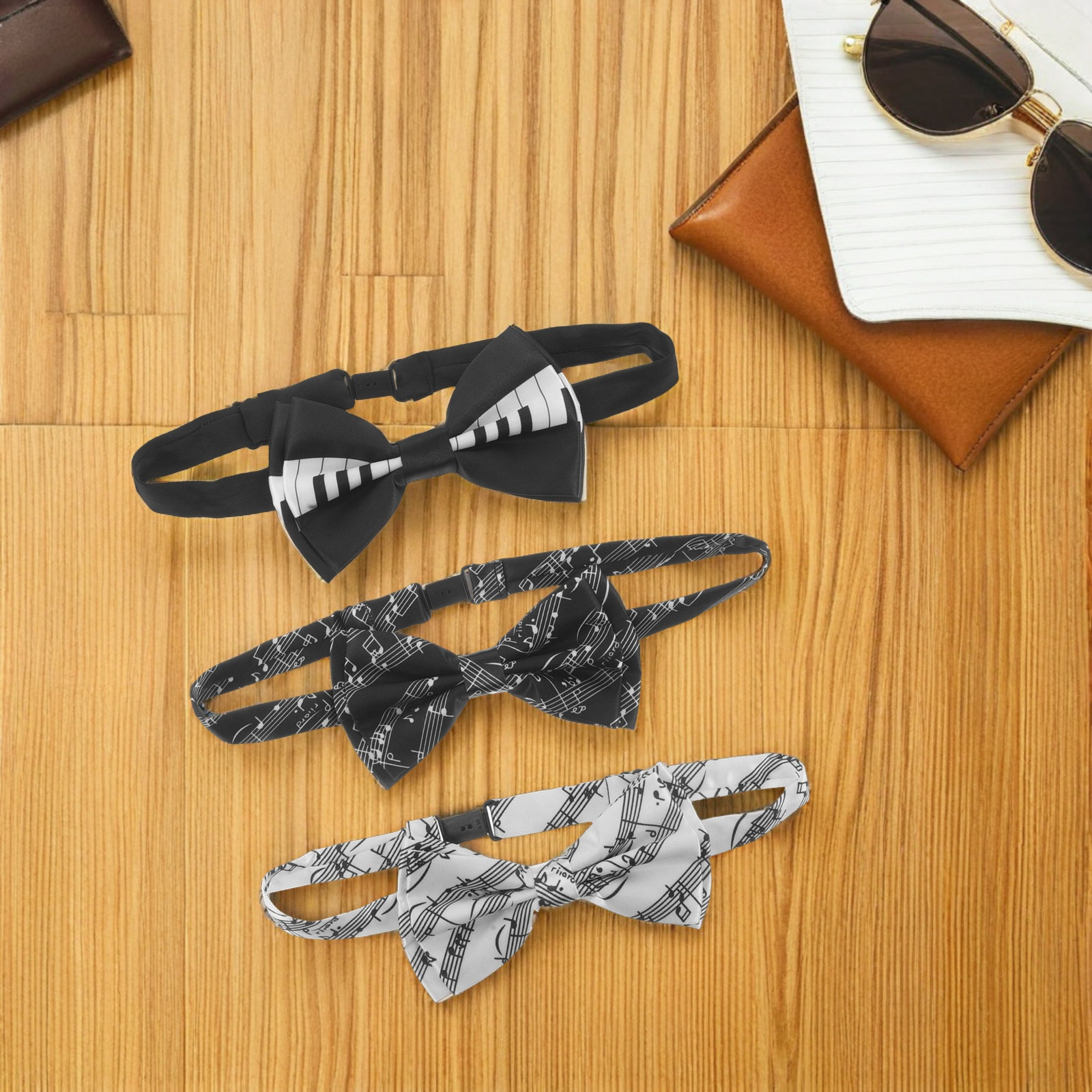 3Pcs Music Bow Tie Set Piano K - Bow Tie Pre Tied のレビューと価格