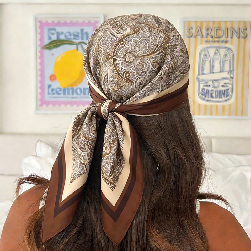 Luxury Women Silk Square Scarf - Face Scarf Mask のレビューと価格
