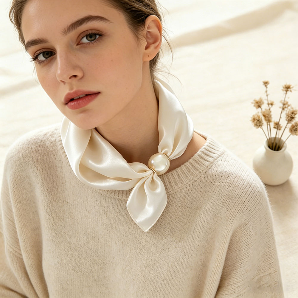 Scarf Chain Silk Lazy Magnetic - Ascot Neck Scarf のレビューと価格