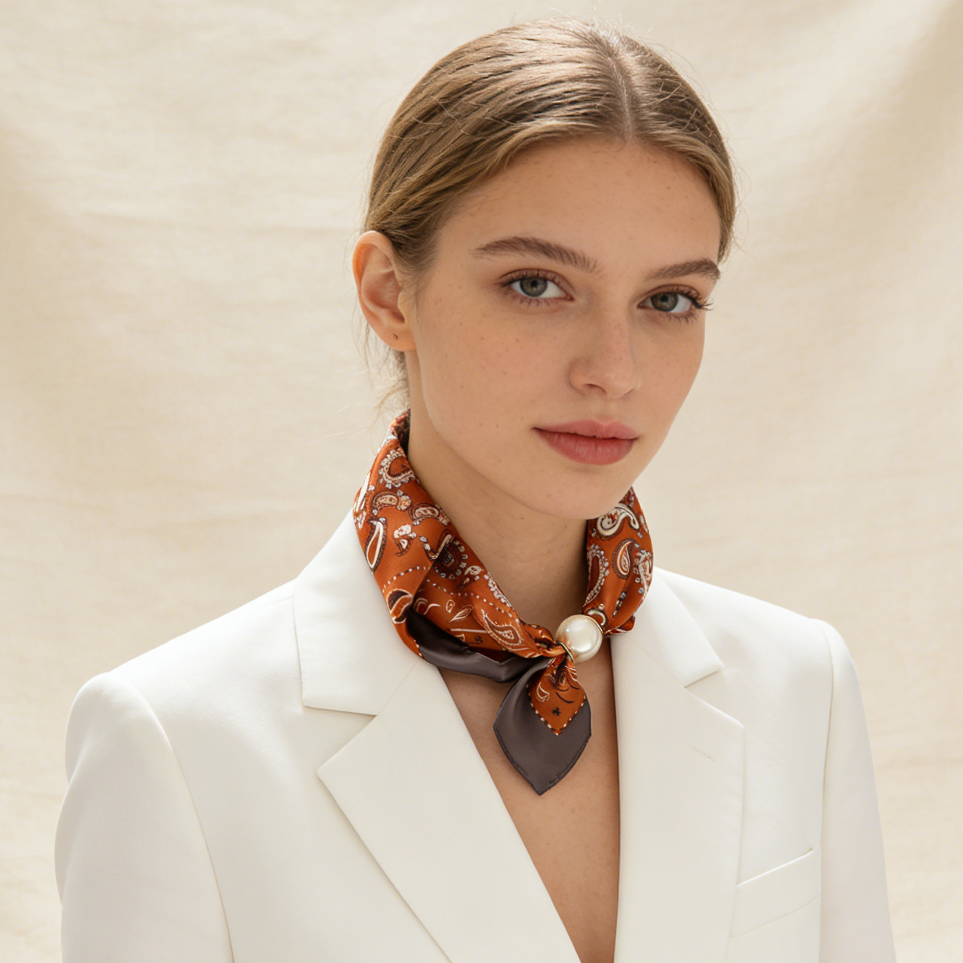 Scarf Chain Silk Lazy Magnetic - Ascot Neck Scarf のレビューと価格