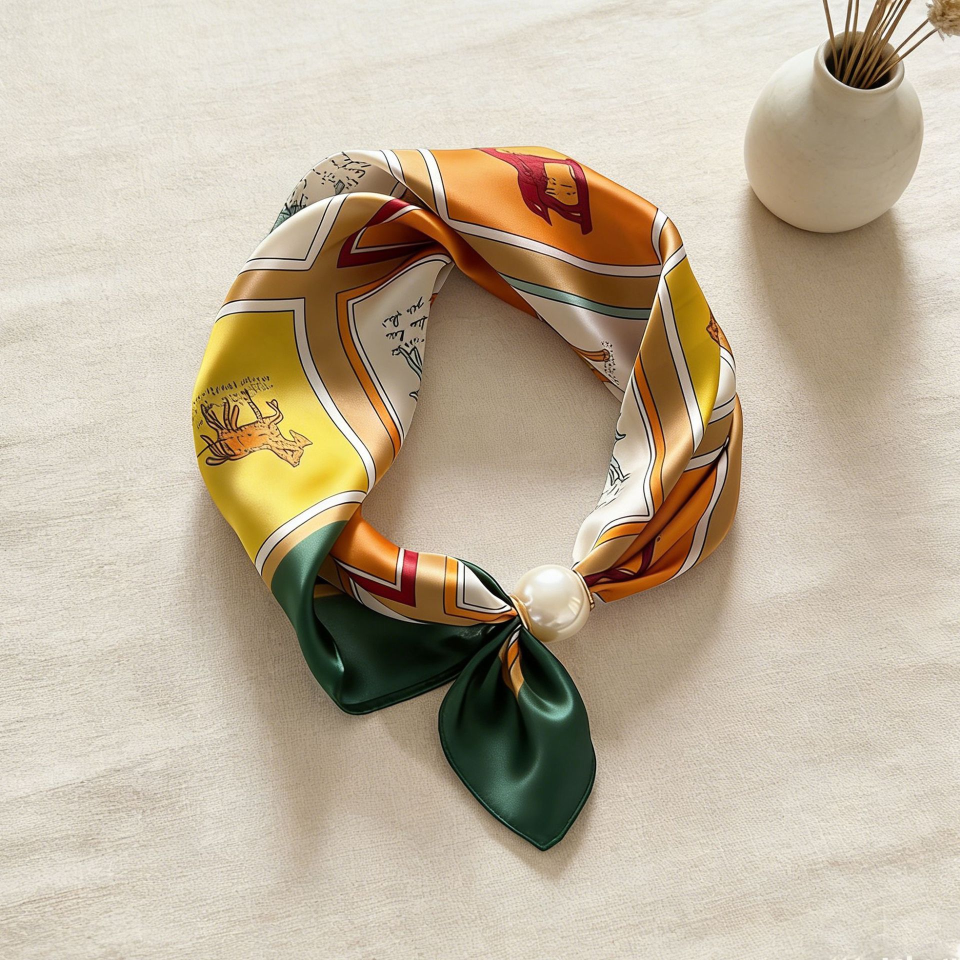 Scarf Chain Silk Lazy Magnetic - Ascot Neck Scarf のレビューと価格