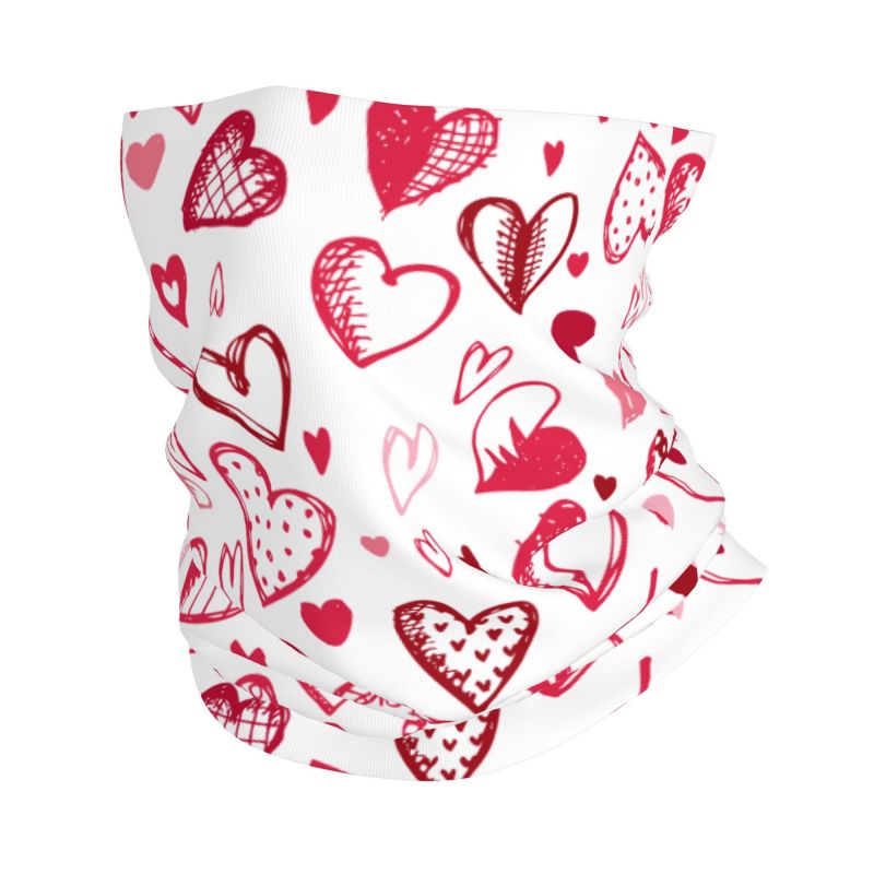 Pink Red Love Hearts Bandana N - Neck Warmer Tube のレビューと価格