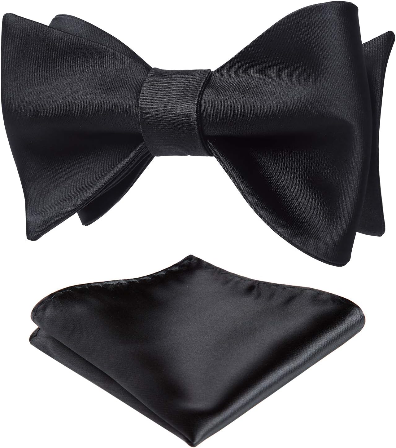 Solid Color Self Tie Bow Tie & - Pocket Square Set のレビューと価格
