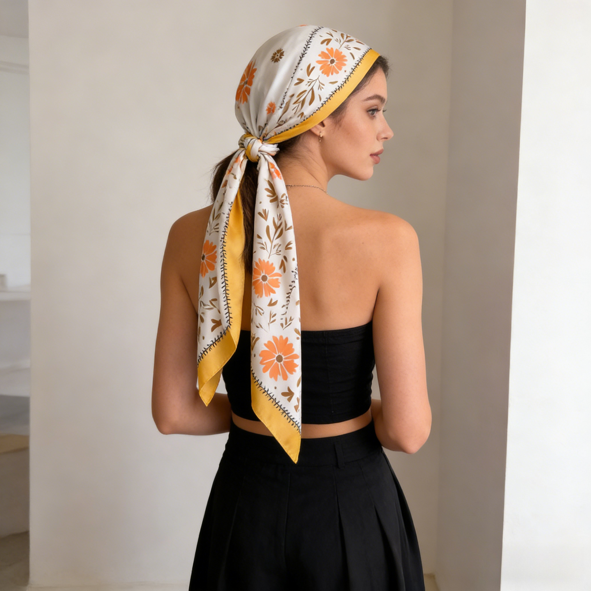 1Pc new printed fashion silk s - Scarf Silk Square のレビューと価格