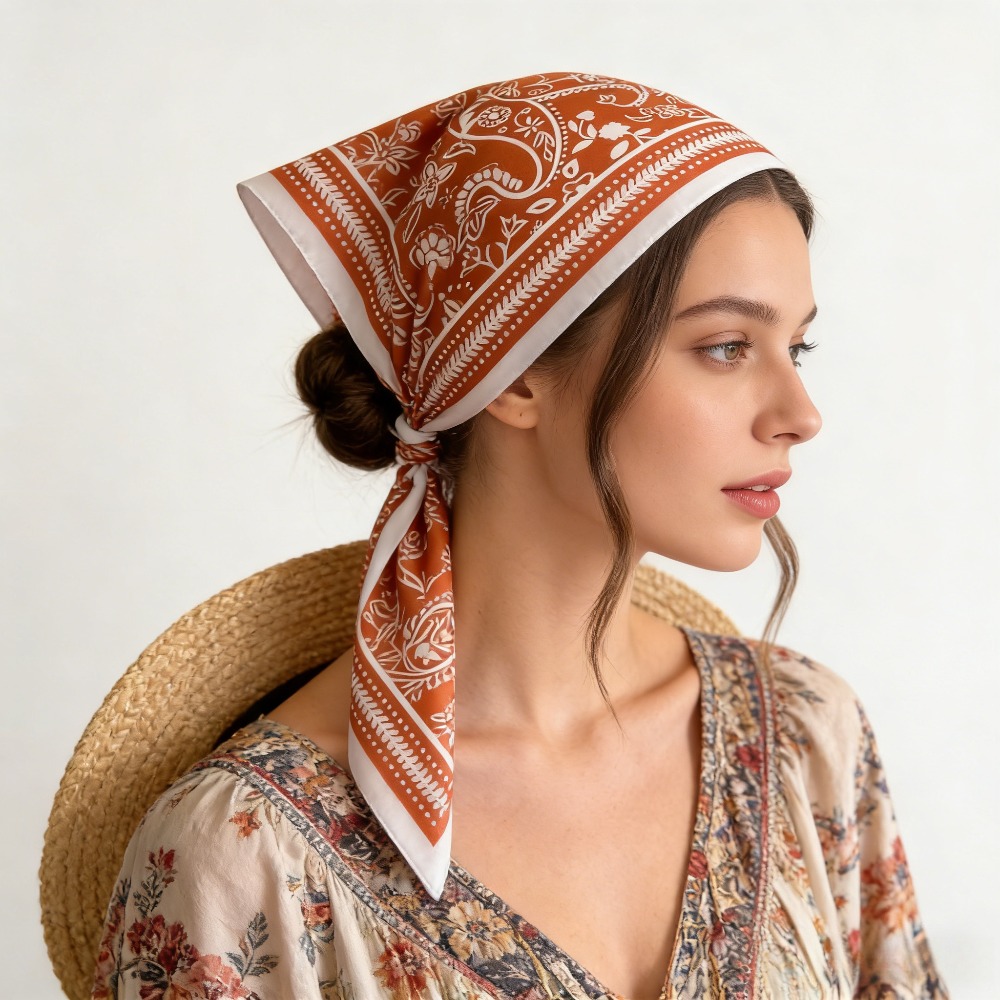 1Pc cashew print fashion silk  - Scarf Silk Square のレビューと価格