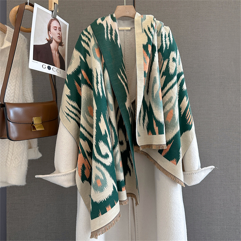 2025 Brand Warm Cashmere Ponch - Woven Scarf Blanket のレビューと価格