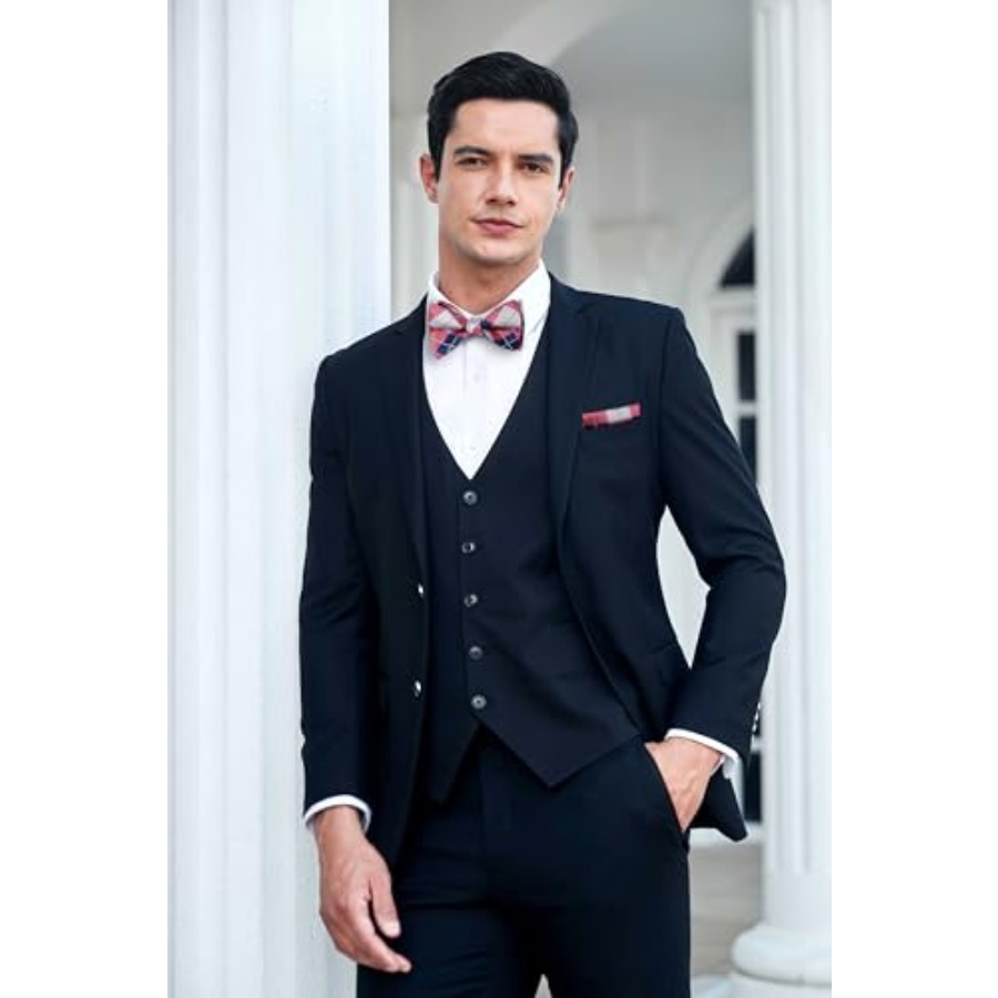 Bow Ties for Men Check Plaid S - Pocket Square Set のレビューと価格