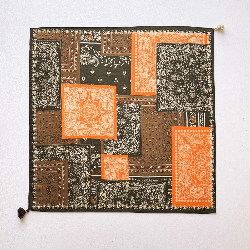 Tassel Scarf Women Square Cott - Bandana Cotton のレビューと価格