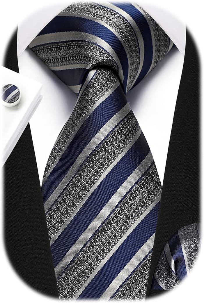 Men's Stripe Tie & Pocket Squa - Pocket Square Set のレビューと価格